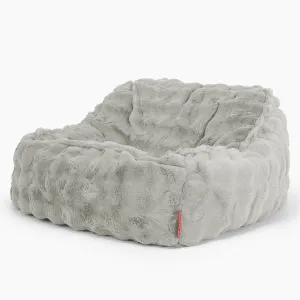 Sloucher Bean Bag Chair - Bubble Faux Fur Sage Green