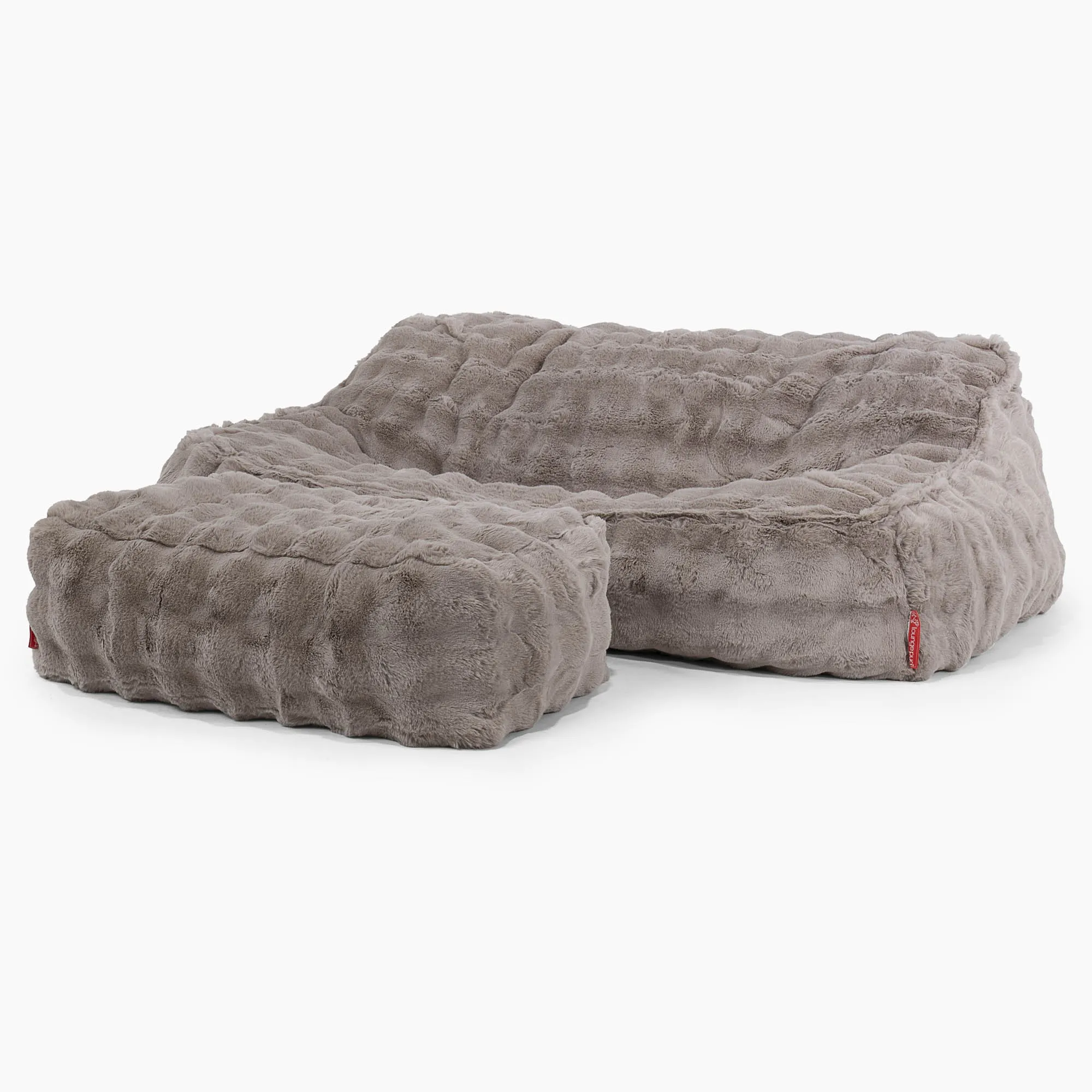 Sloucher Bean Bag Sofa - Bubble Faux Fur Mink