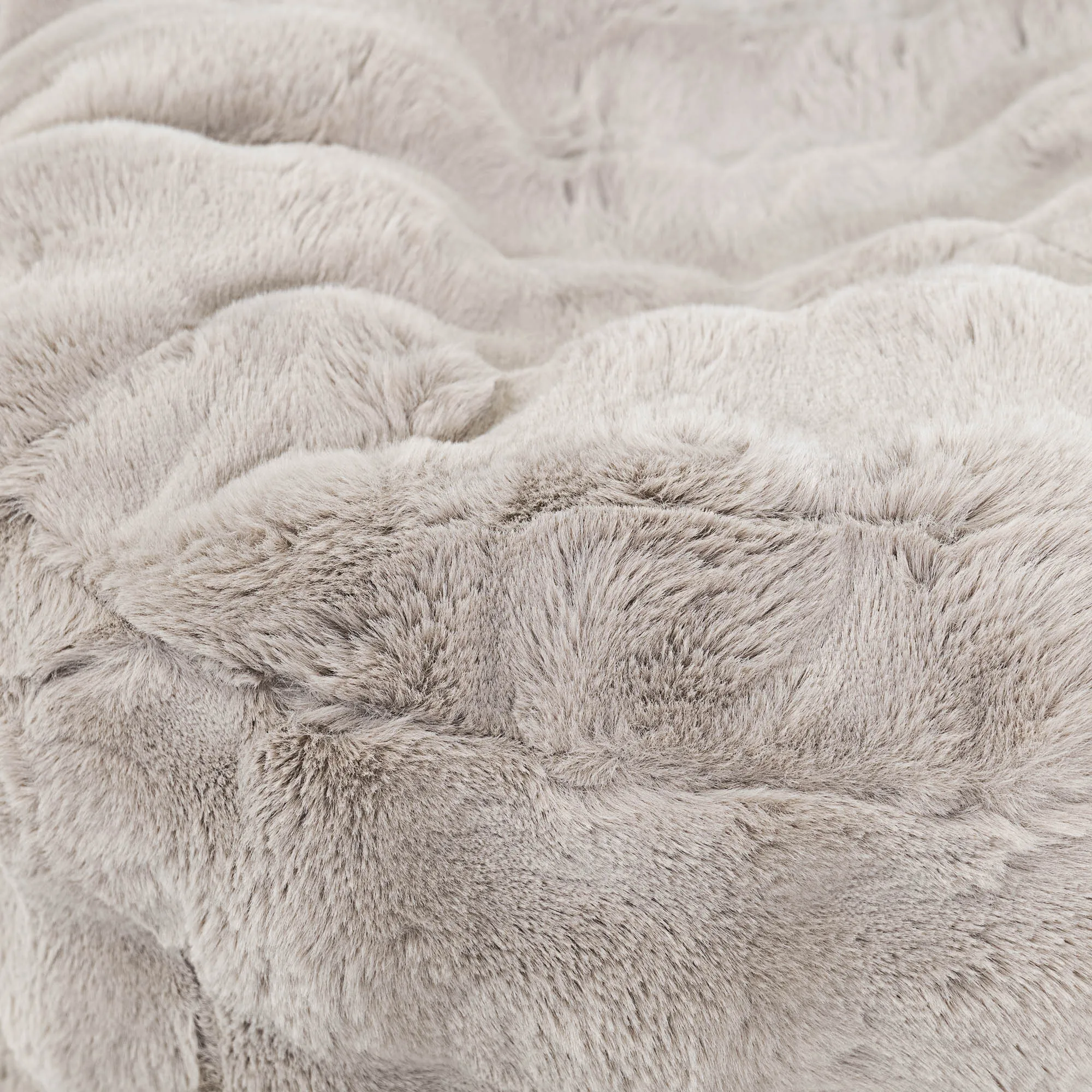 Sloucher Bean Bag Sofa - Bubble Faux Fur Mink