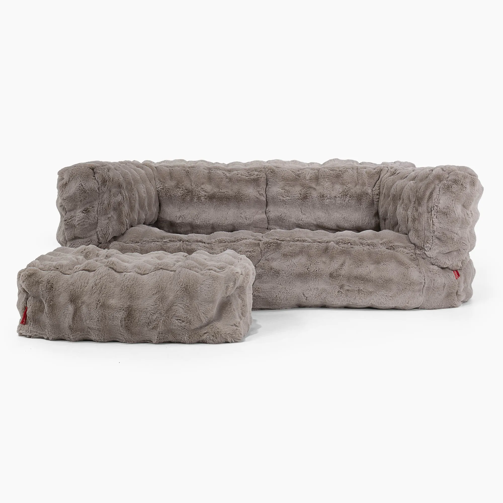 The 2 Seater Albert Sofa Bean Bag - Bubble Faux Fur Mink