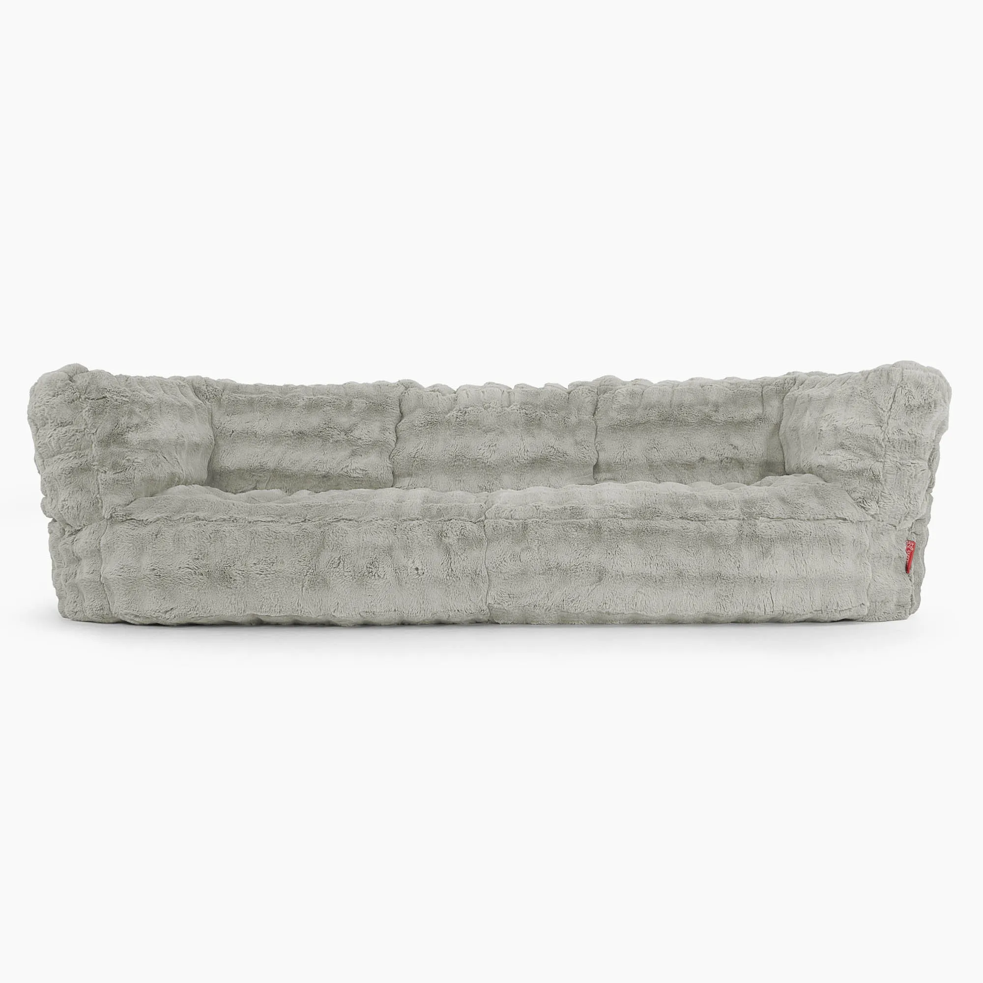 The 3 Seater Albert Sofa Bean Bag - Bubble Faux Fur Sage Green