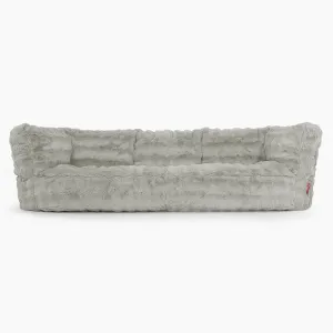 The 3 Seater Albert Sofa Bean Bag - Bubble Faux Fur Sage Green