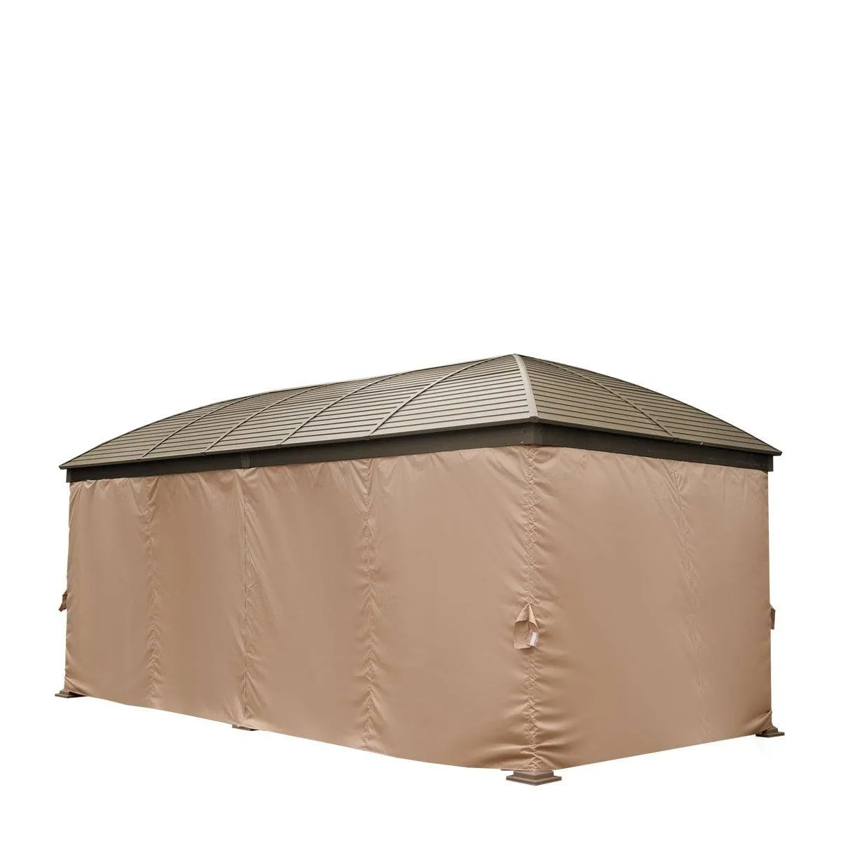 TMG Industrial 10’ x 20’ Hardtop Curved Steel Roof Patio Gazebo, Mosquito Nets & Curtains Included, TMG-LGZ20