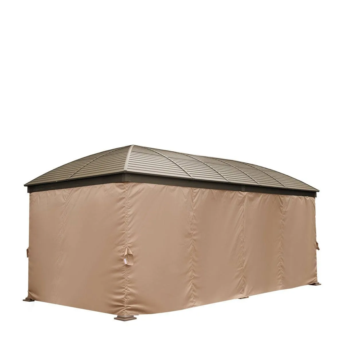 TMG Industrial 10’ x 20’ Hardtop Curved Steel Roof Patio Gazebo, Mosquito Nets & Curtains Included, TMG-LGZ20