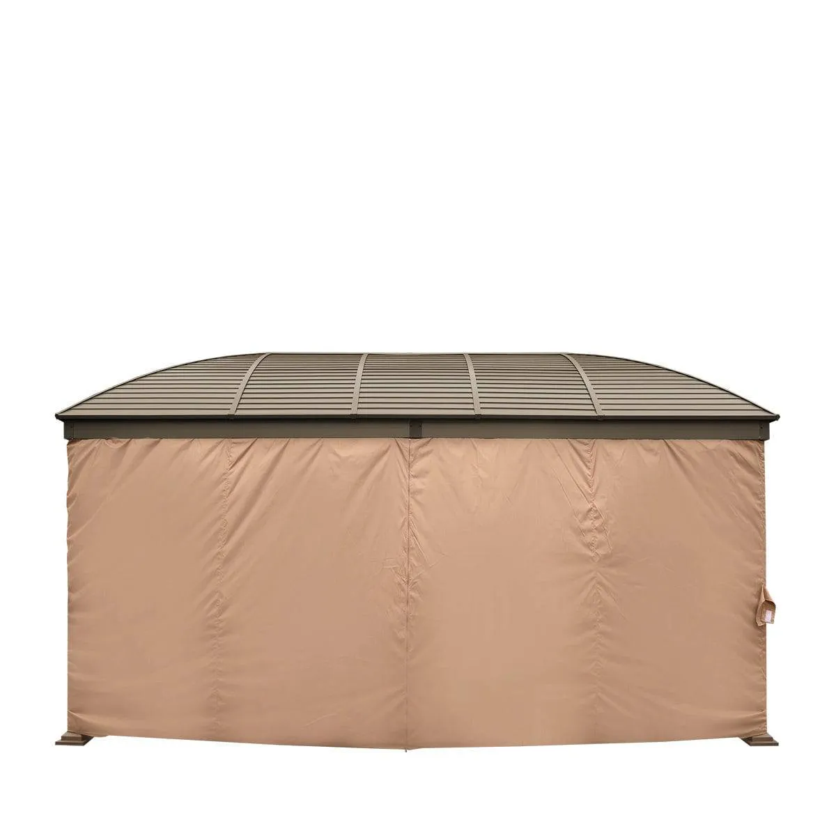 TMG Industrial 10’ x 20’ Hardtop Curved Steel Roof Patio Gazebo, Mosquito Nets & Curtains Included, TMG-LGZ20