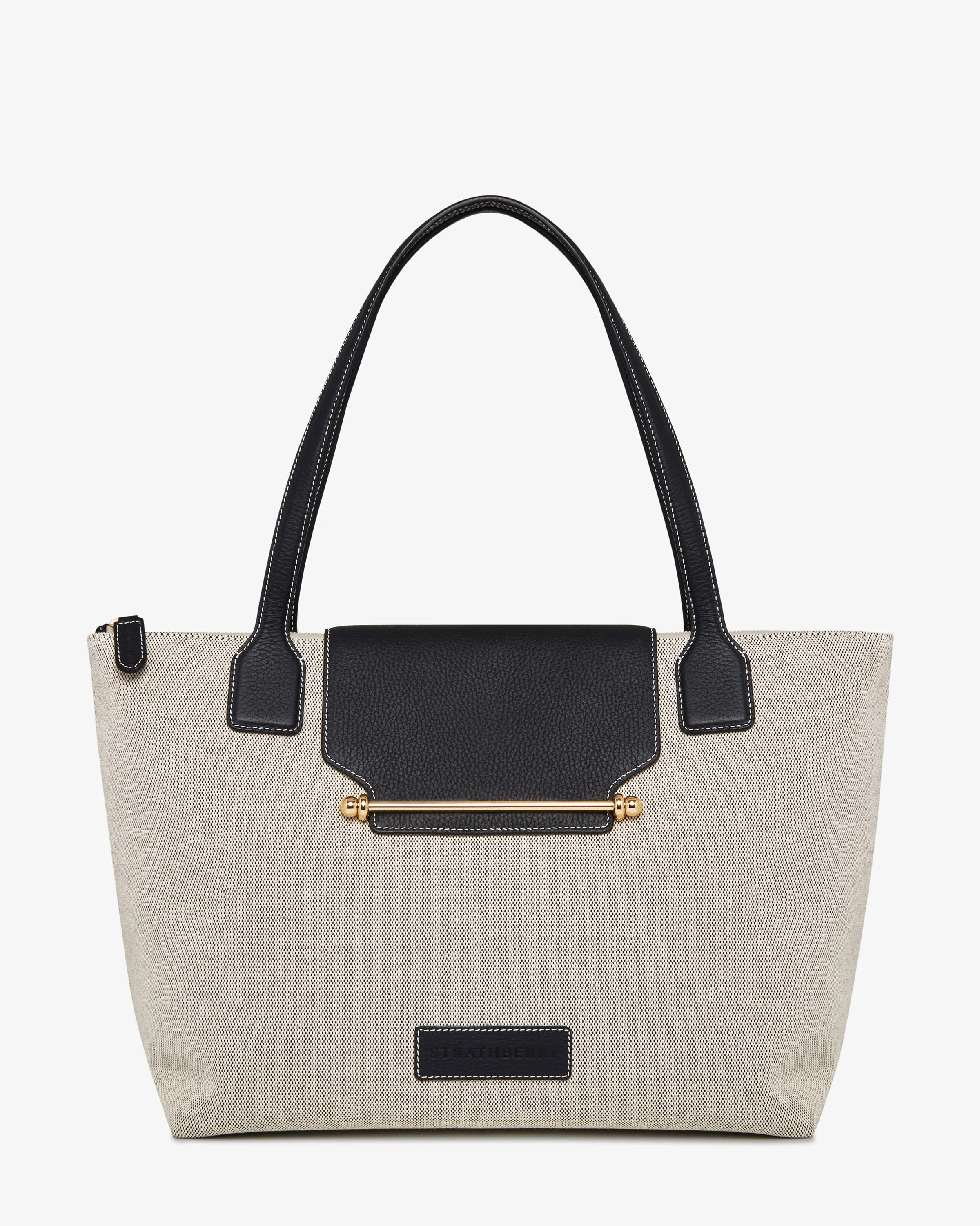 Travel Tote - Black/Cream Canvas