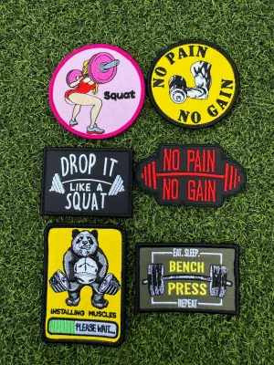 Weightlifting Gym Iron On Patches