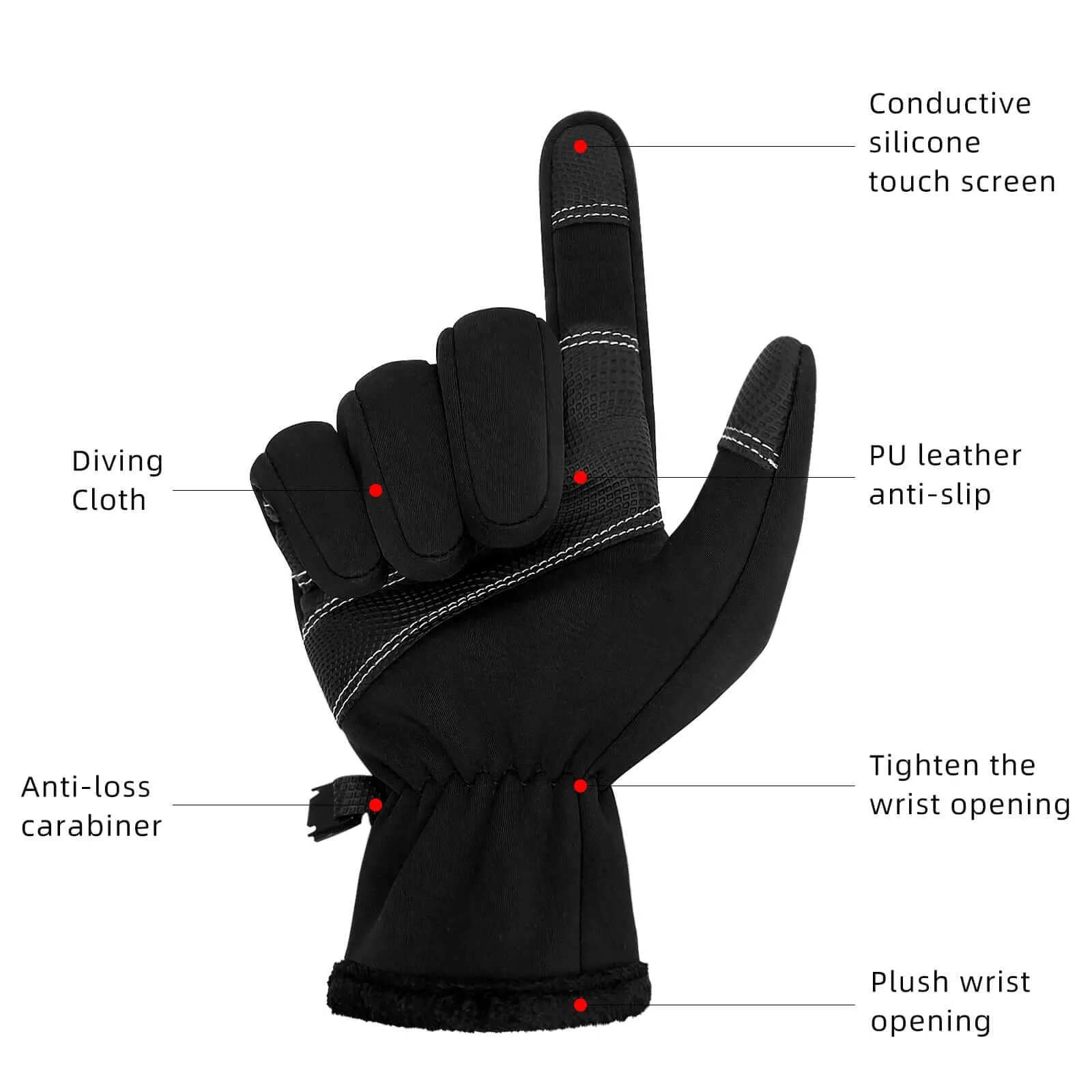 Winter Warm Gloves Touch Screen Gloves for Men Women Anti-Slip Driving